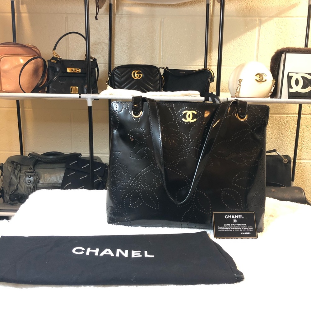 Chanel Camellia Patent Tote